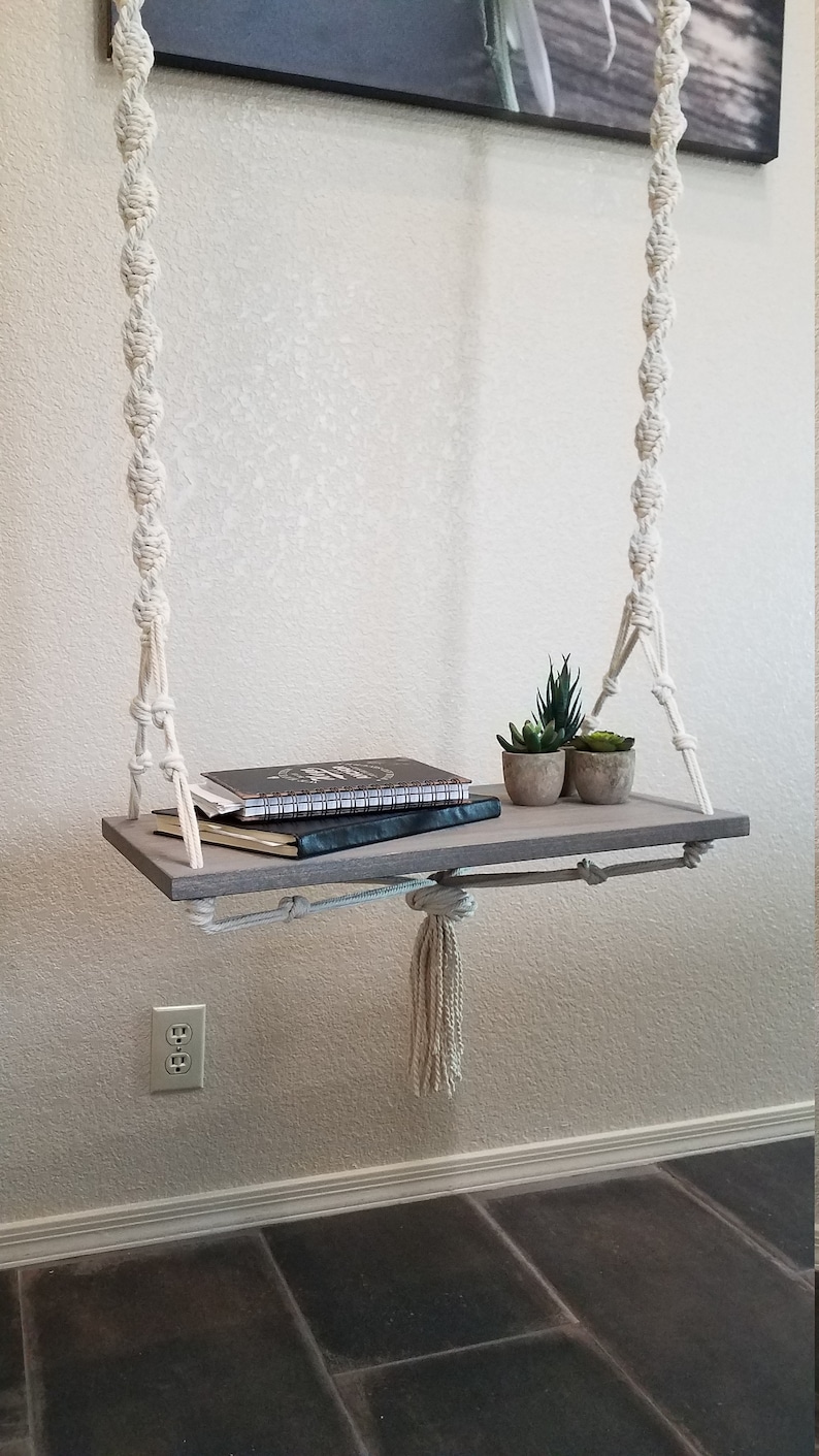 Macrame Bedside Table Hanging Table Boho Macrame Table Boho image 0