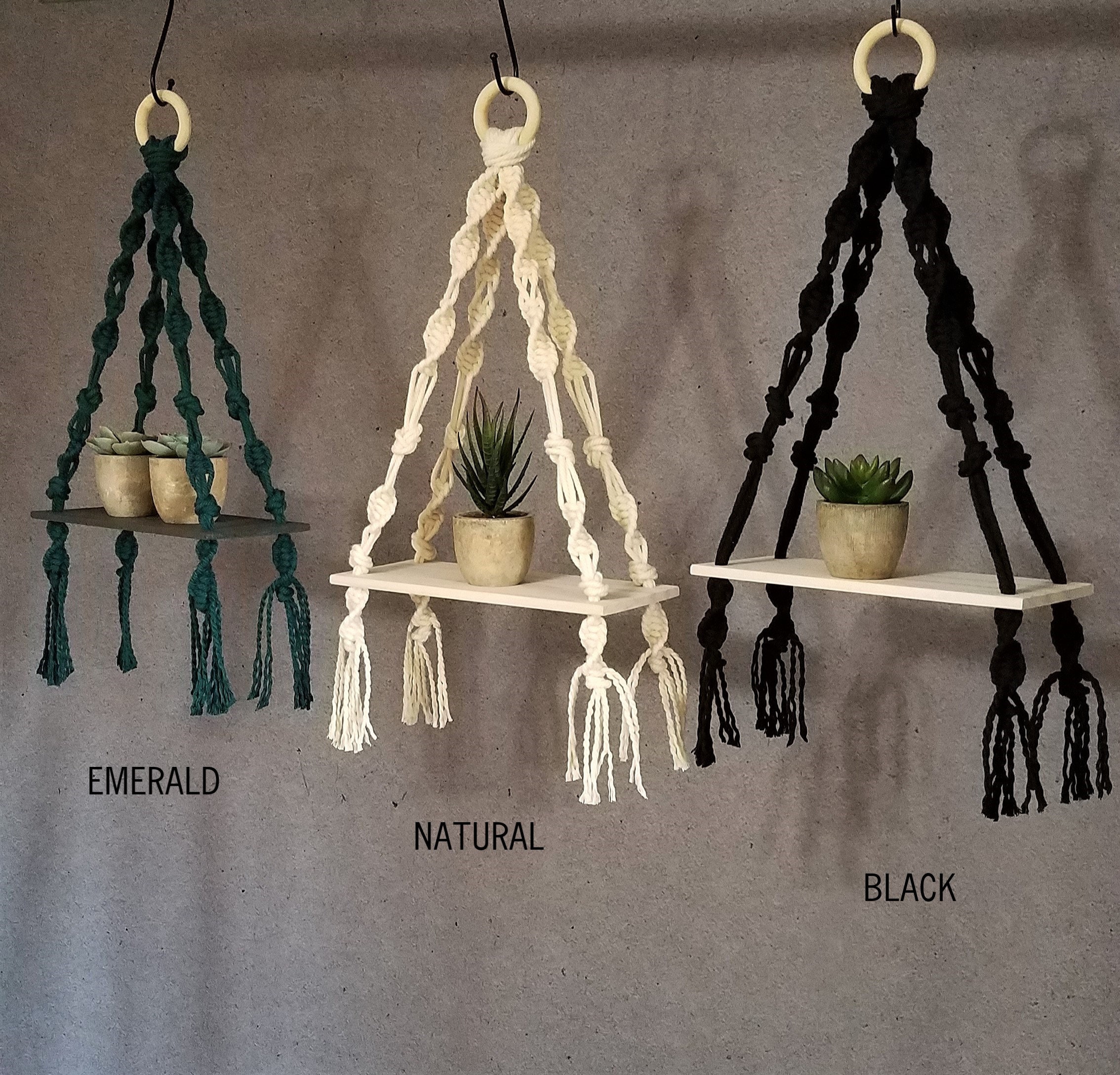 Tiny Macrame Wood Shelf Macrame Wood Shelf Boho Decor Boho Etsy