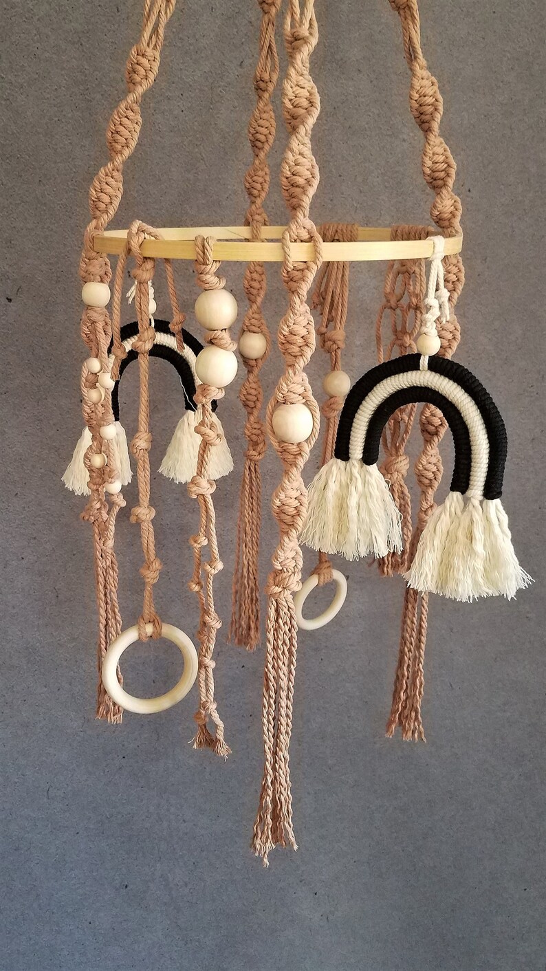 Macrame Baby Mobile Rainbow Baby Mobile Boho Nursery Boho Etsy