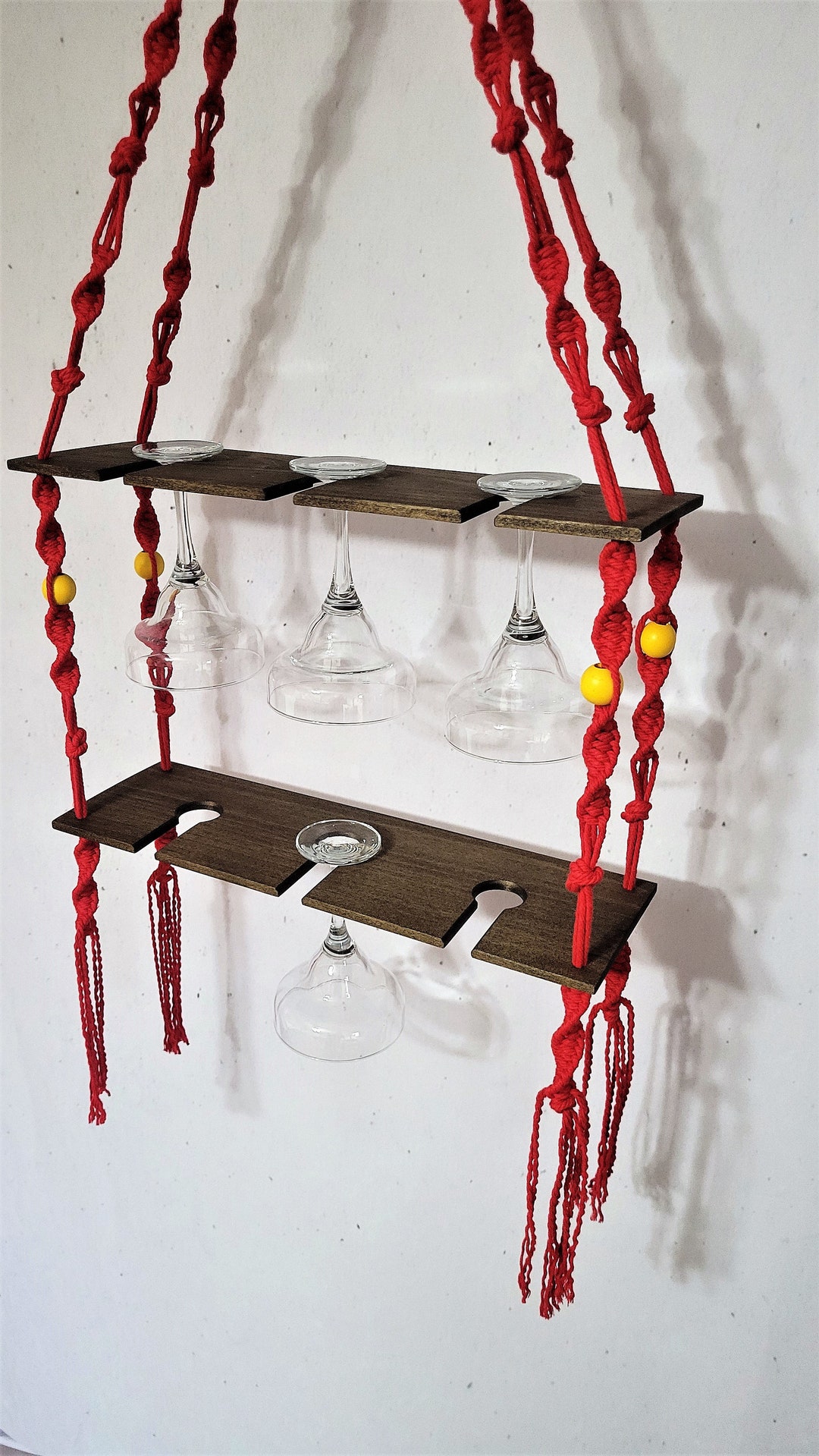 Margarita Glass Holder, Macrame Hanging Margarita Glass Holder, Macrame