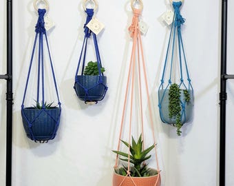 Macetero colgante de macramé sencillo: estilo bohemio, cordón de algodón natural