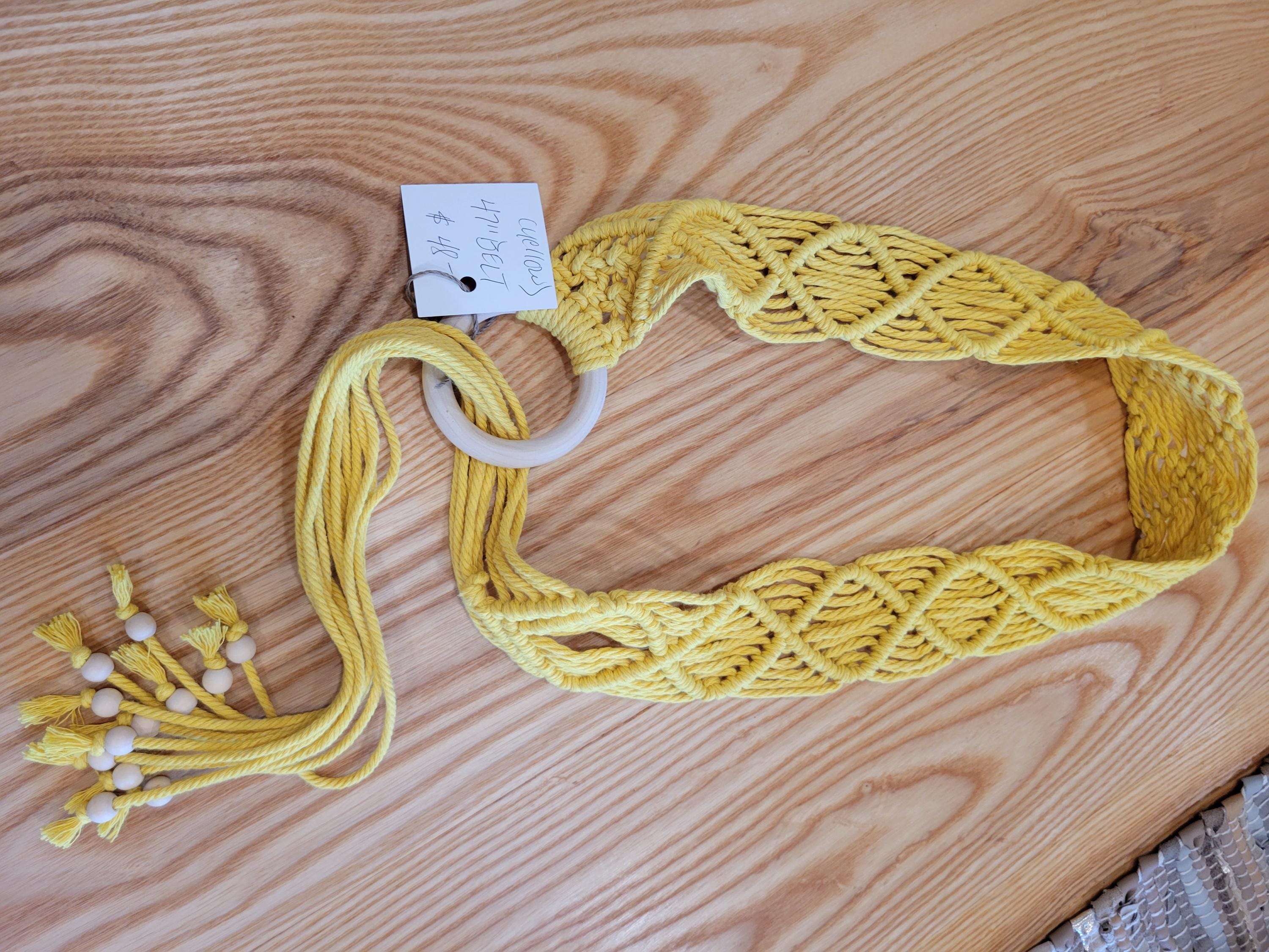Boho Macrame Belt With Beads, Handmade Woven Belt - Etsy display picture 2