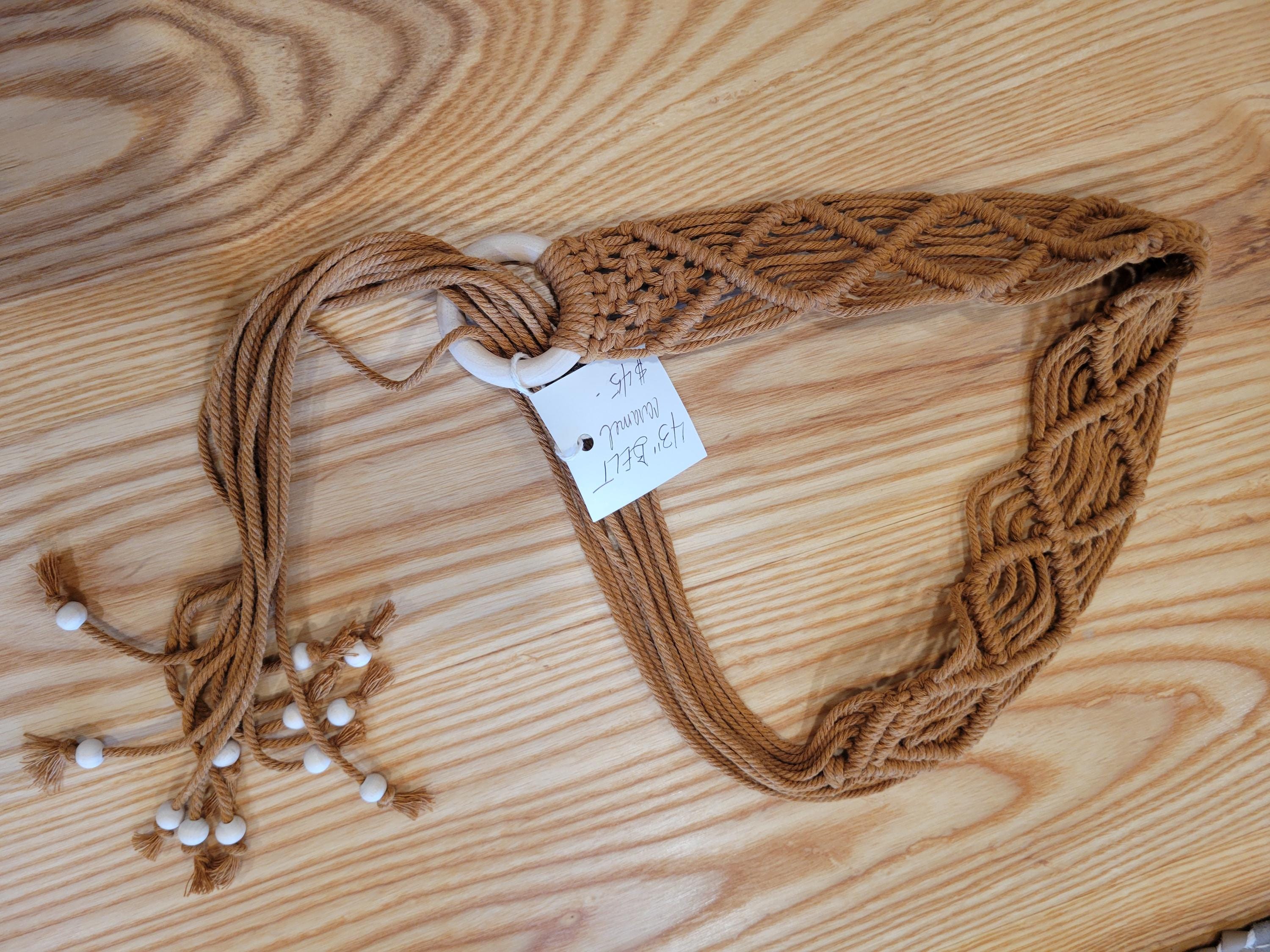 Boho Macrame Belt With Beads, Handmade Woven Belt - Etsy