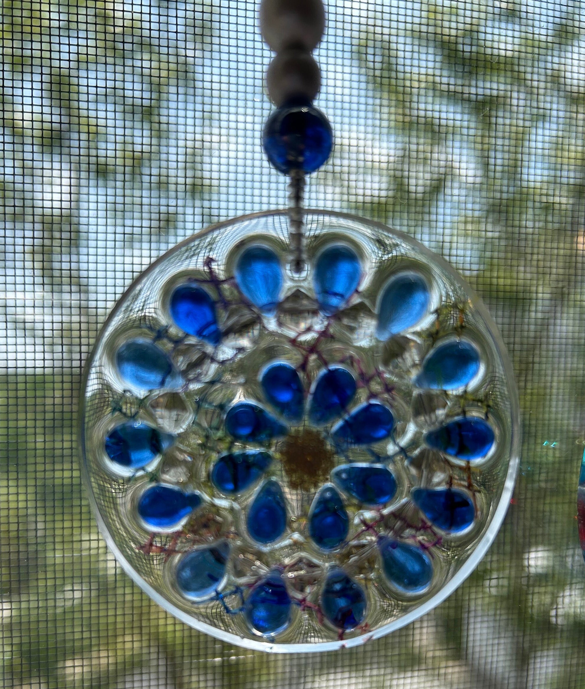 Sun Catchers Set of 3 Round Resin Sun Catcher With Colorful Beads , Add