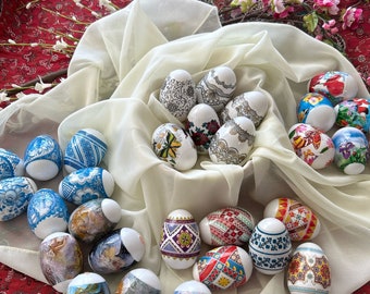 Haftseen eggs - 6 decorated haftseen eggs - reusable for Nowrooz and Easter - vegetarian - vegan - nowruz