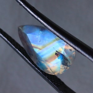 Cut and Polished Rainbow Moonstone • Jewelry Quality Faceted Gemstone