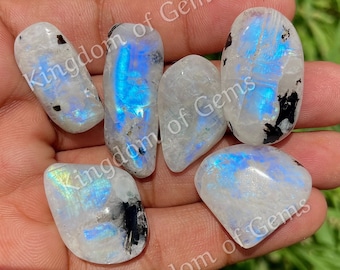 Tumbled Rainbow moonstone genuine tumble stone , blue moonstone tumble AKA White labradorite, white moonstone tumbles