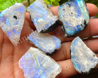 Rainbow Moonstone Crystal Healing Gemstone Natural Rough & Polished one face Stone Specimen Sublime Gifts Rainbow Moonstone Crystal Healing Gemstone Natural Rough & Polished one face Stone Specimen Sublime Gifts