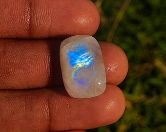 Freeform calibrated 24 x 24 mm Rainbow moonstone cabochon flat back cabochon genuine rainbow moonstone Rainbow Moonstone