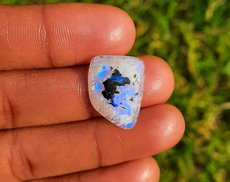 Freeform 21 x 15 mm Rainbow moonstone cabochon calibrated genuine rainbow moonstone Rainbow moonstone flat back cabochon