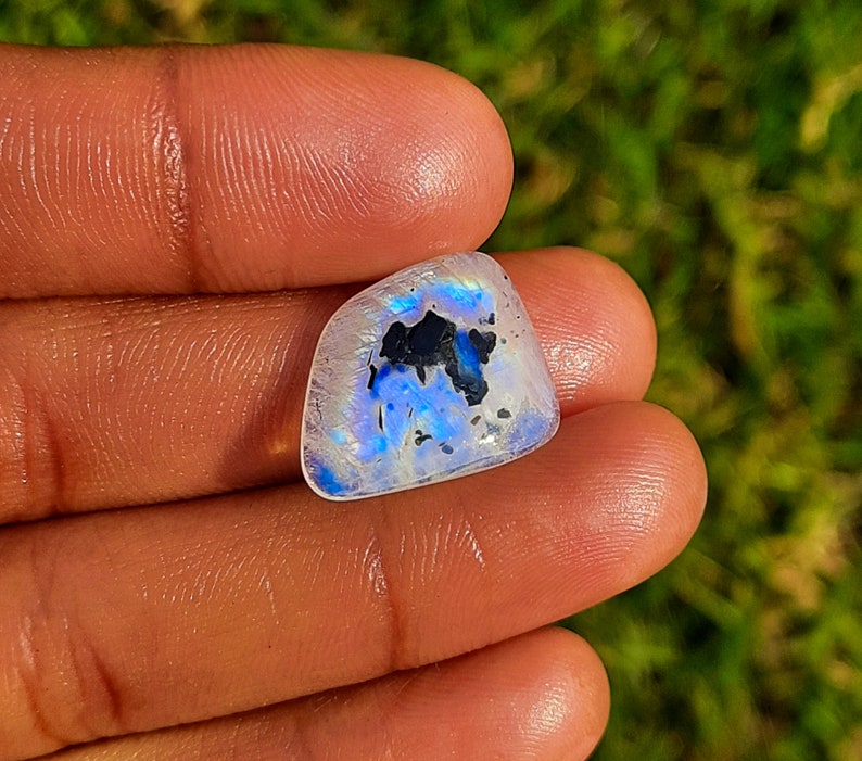 Freeform 21 x 15 mm Rainbow moonstone cabochon calibrated genuine rainbow moonstone Rainbow moonstone flat back cabochon