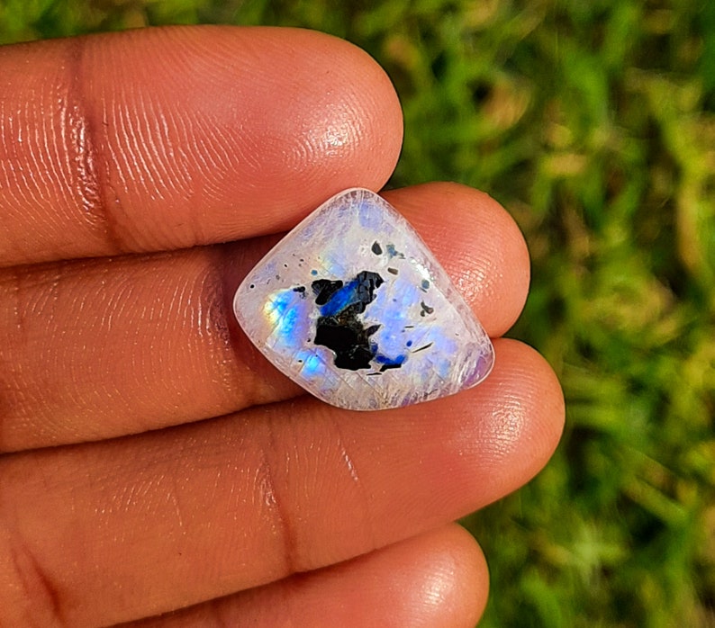 Freeform 21 x 15 mm Rainbow moonstone cabochon calibrated genuine rainbow moonstone Rainbow moonstone flat back cabochon