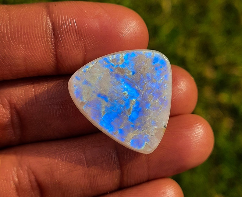 Freeform calibrated 24 x 24 mm Rainbow moonstone cabochon flat back cabochon genuine rainbow moonstone Rainbow Moonstone