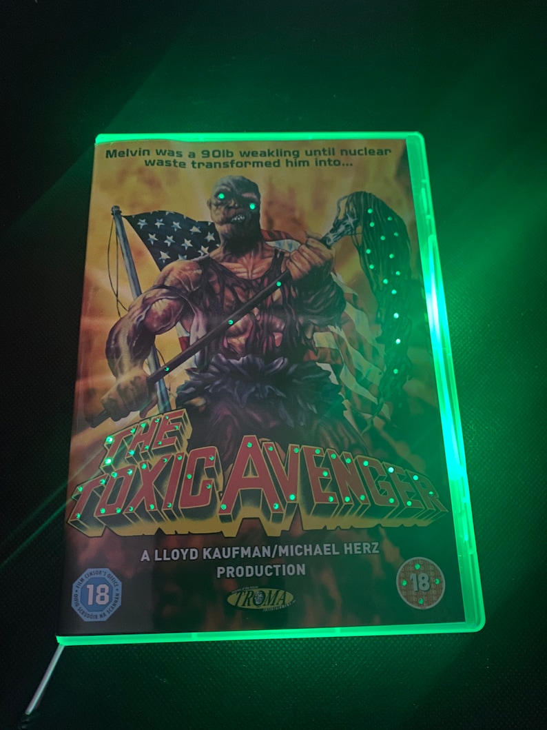 Upcycled,Toxic Avenger, Multicolour Neon Nightlight, Dvd,Horror, Any Movie Made to Order image 2