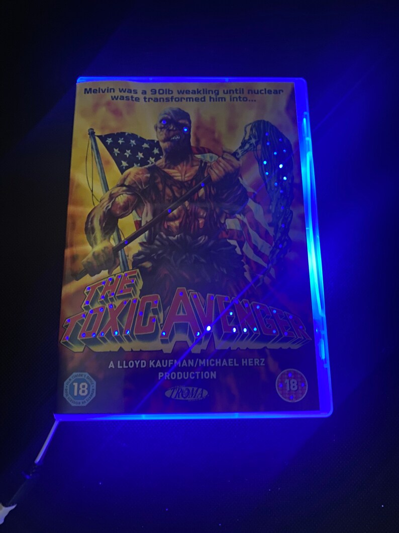 Upcycled,Toxic Avenger, Multicolour Neon Nightlight, Dvd,Horror, Any Movie Made to Order image 5