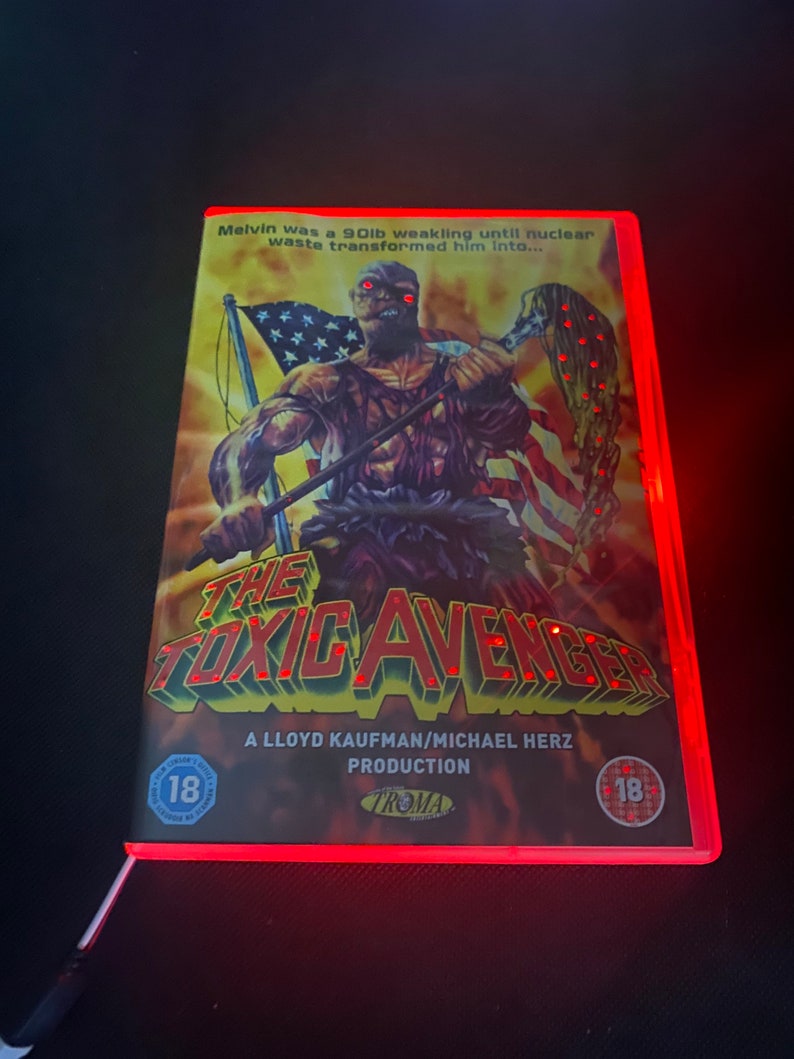 Upcycled,Toxic Avenger, Multicolour Neon Nightlight, Dvd,Horror, Any Movie Made to Order image 3