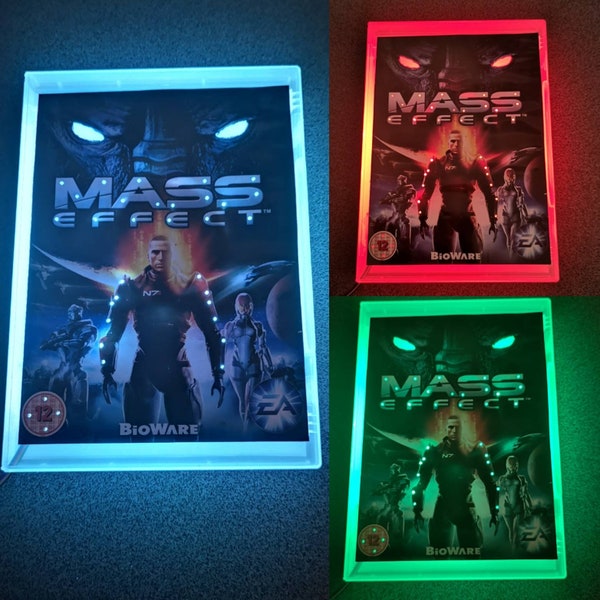 Upcycled-Tischlampe-Mass Effect-Multicolour Neon Videospiel Nachtlicht-Gaming Dekor-Jedes Videospiel auf Bestellung