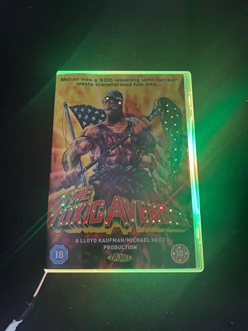 Upcycled,Toxic Avenger, Multicolour Neon Nightlight, Dvd,Horror, Any Movie Made to Order image 4