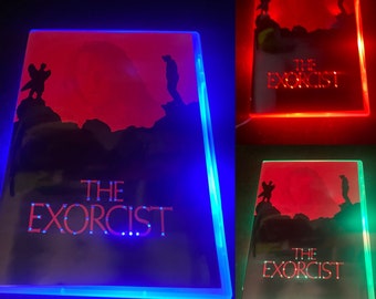 Upcycled DVD Case-The Exorcist-Multicolour Neon DVD-Horror Decor-Horror Merchandise