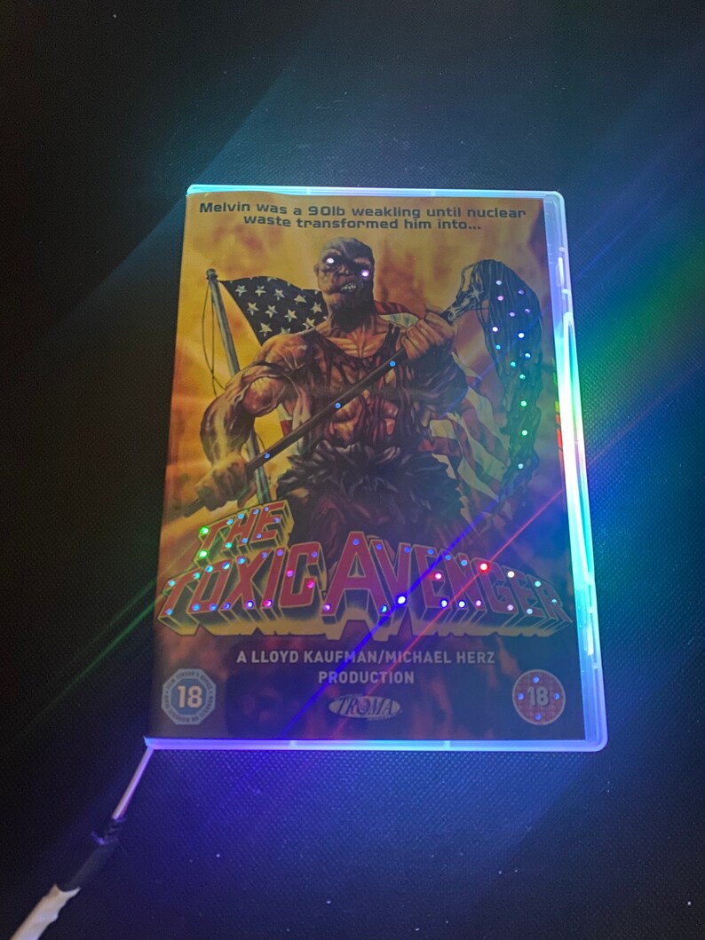 Upcycled,Toxic Avenger, Multicolour Neon Nightlight, Dvd,Horror, Any Movie Made to Order image 6