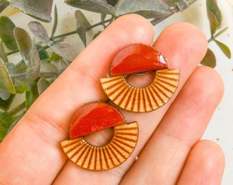 Vintage modern stud earrings, 80s geometric earrings, mid century style jewelry, unique gift ideas