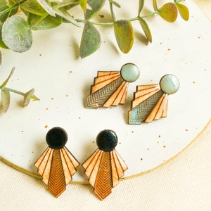 Mid century modern statement earrings and vintage modern style big studs for women gift