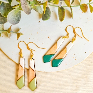 Sustainable women gifts, drop wood earrings