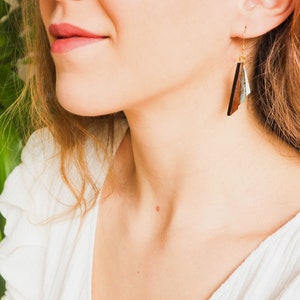 Boho fashion dangle earrings and natural wood earrings