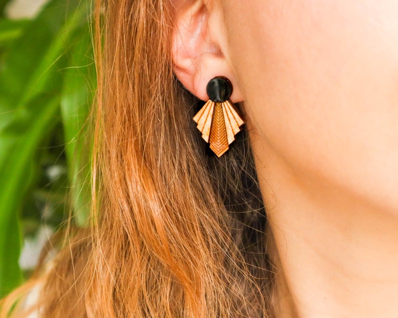 Fashion art deco inspired earrings and statement stud earrings for woman