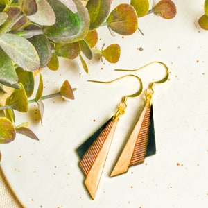 Geometric boho dangle earrings and unique handmade gift for women