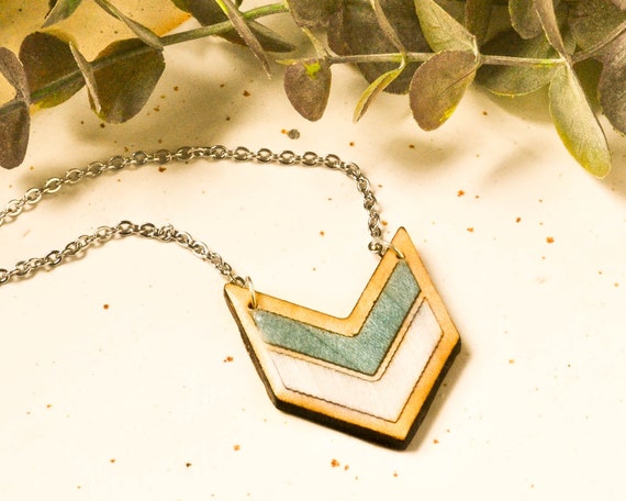 Chevron Necklace Arrow Wooden Necklace 