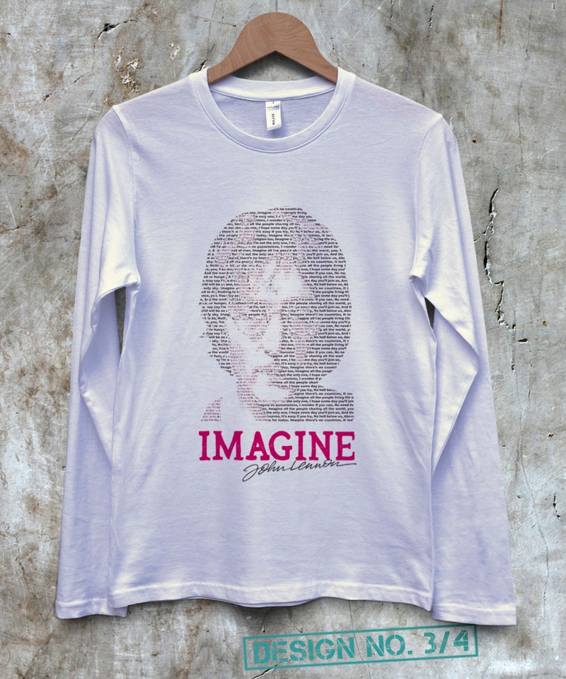 John Lennon Imagine Long Sleeve Shirt Men The Beatles Shirt | Etsy