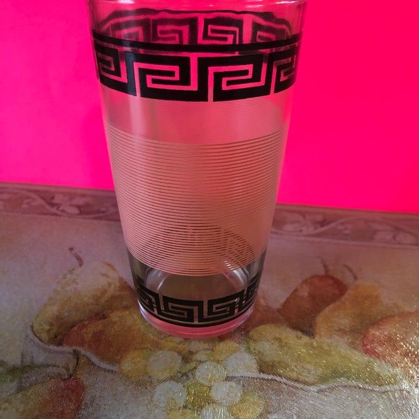 Hazel Atlas black and pink Drinking glasses, 1950s