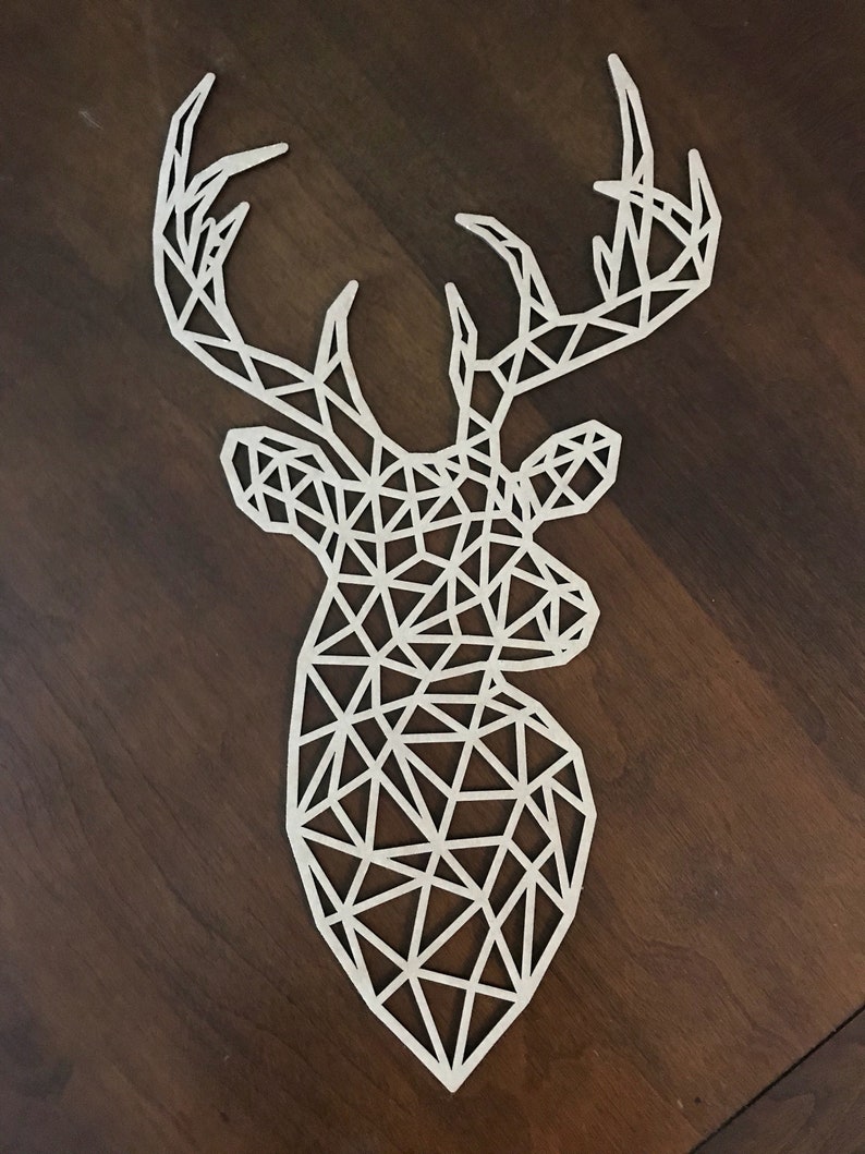 Laser Cut Deer Head Wall Decoration Deer Mount Wall Art Etsy