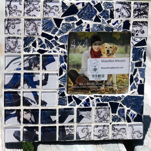 Collectable, Black Butler Small Anime Mosaic Picture Frame with Handmade Embossed Ceramic Shards. Makes a great gift.