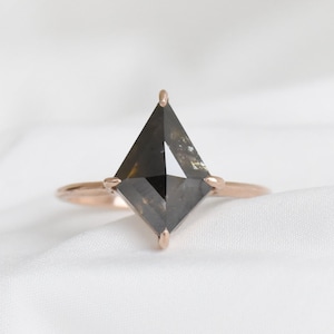 Gold Ring with Salt and Pepper Diamond | Brown Diamond Ring