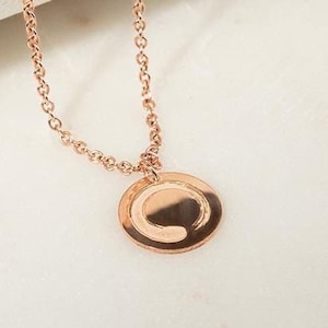 Unique Enso Zen Circle 14k or 18k Gold Necklace | Personalized Silver Buddhist Pendant | Platinum Yoga Charm with Engraving
