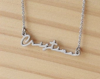 Solid 14k Gold Name Necklace With Name 