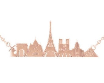 Paris Skyline Necklace | Personalized Gold or Silver Destination Pendant