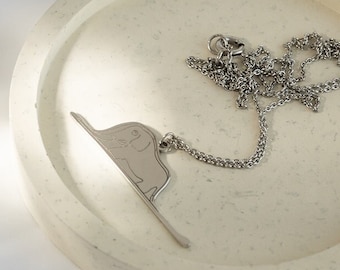Kleiner Prinz Elefant Anhänger | Der Kleine Prinz Silber Halskette mit Gravur | Silber oder Gold Le Petit Prince Anhänger