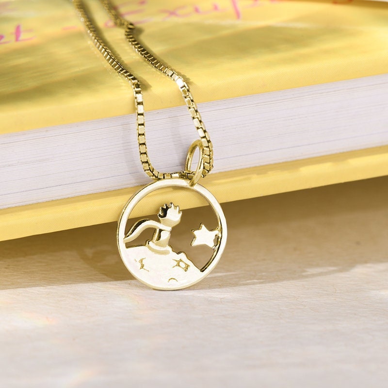 The Little Prince Cut Out 14k or 18k Gold Necklace | Silver