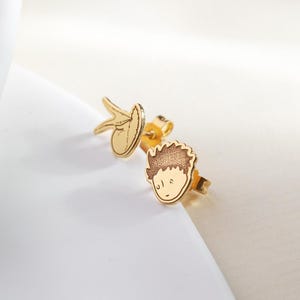 Solid Gold The Little Prince and The Fox Earrings | The Little Prince Silver Mismatched Earrings | Silver or Gold Le Petit Prince Earrings