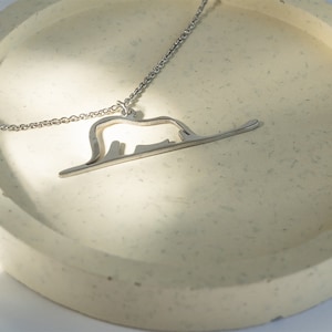Colgante de elefante tallado en oro macizo / Collar de plata de El Principito / Colgante de plata o oro de El Principito