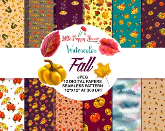 Fall Digital Paper, Autumn Patterns, Fall Seamless, Forest Creatures, Yellow And Brown, Seamless Pattern, Autumn Planner, Autumn Leaves