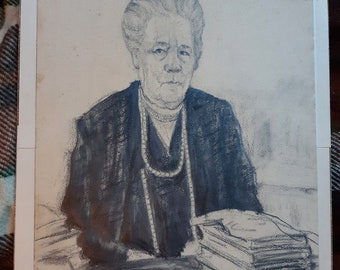 Portrait of Selma Lagerlöf – signed by Lagerlöf herself!