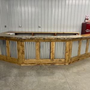Custom Live Edge Epoxy Bar with Galvanized Tin Accents