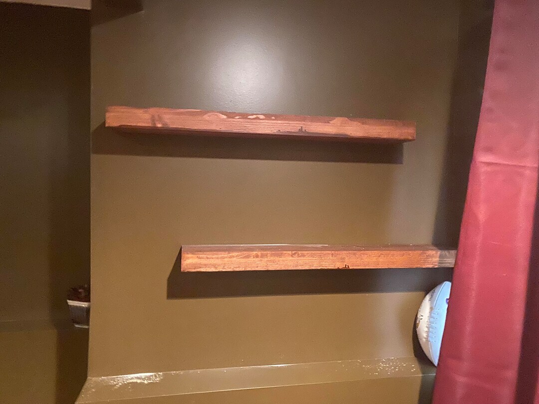 Custom Floating Shelves. Thick Floating Shelves, Painted/stained