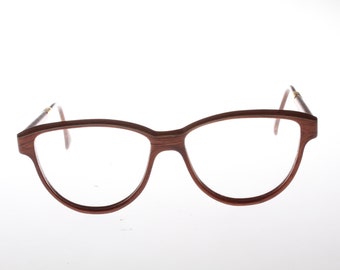 Woodlook Paris 本物の木製キャットアイ眼鏡フレーム、フランス製、80 