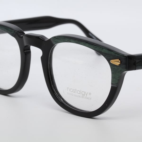 Nostalgy California Panto Green Wood vintage eyeglasses