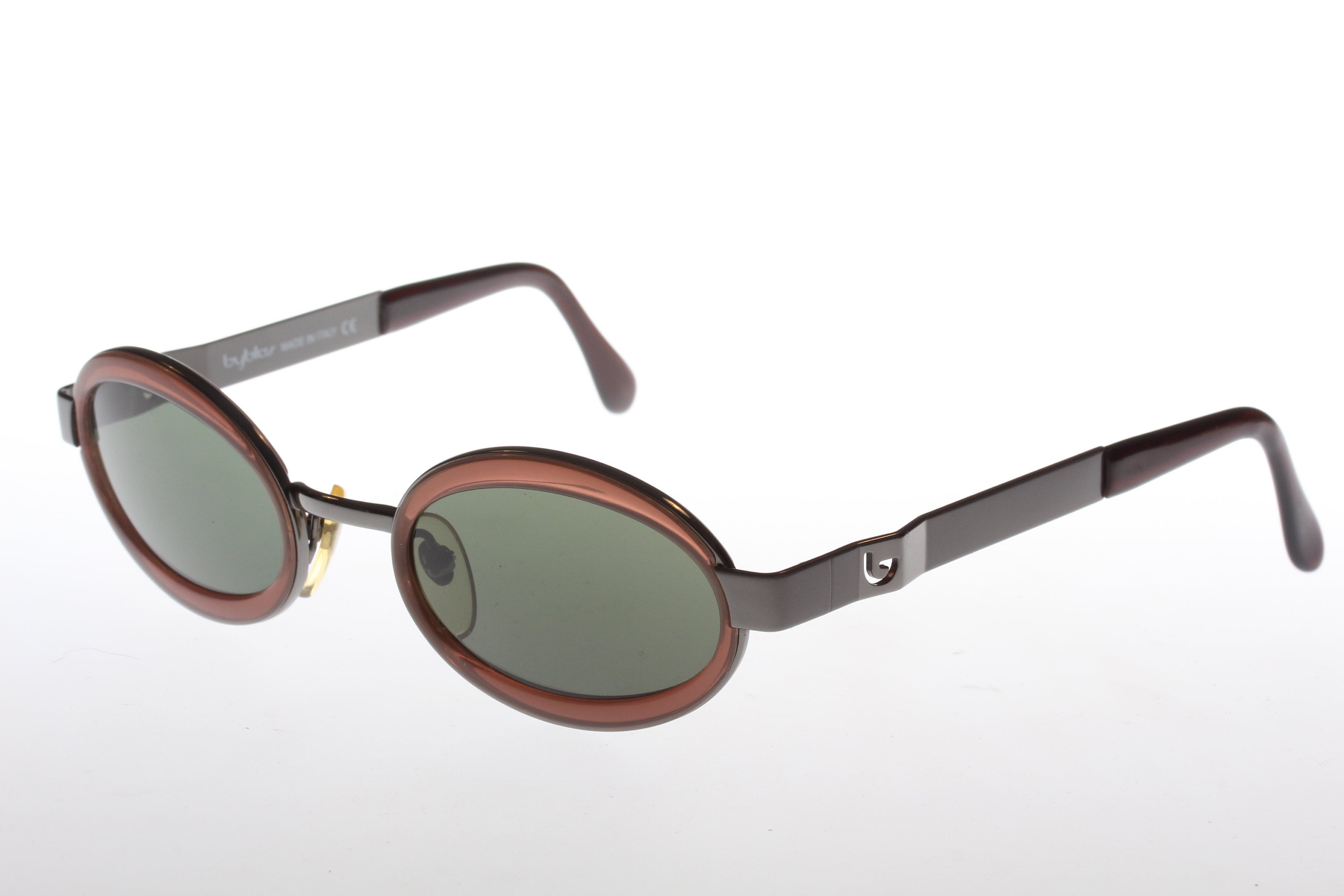 Byblos Italian Unique Vintage Sunglasses Brown Oval. Byblos Sunglasses for Men for sale - eBay main image 2